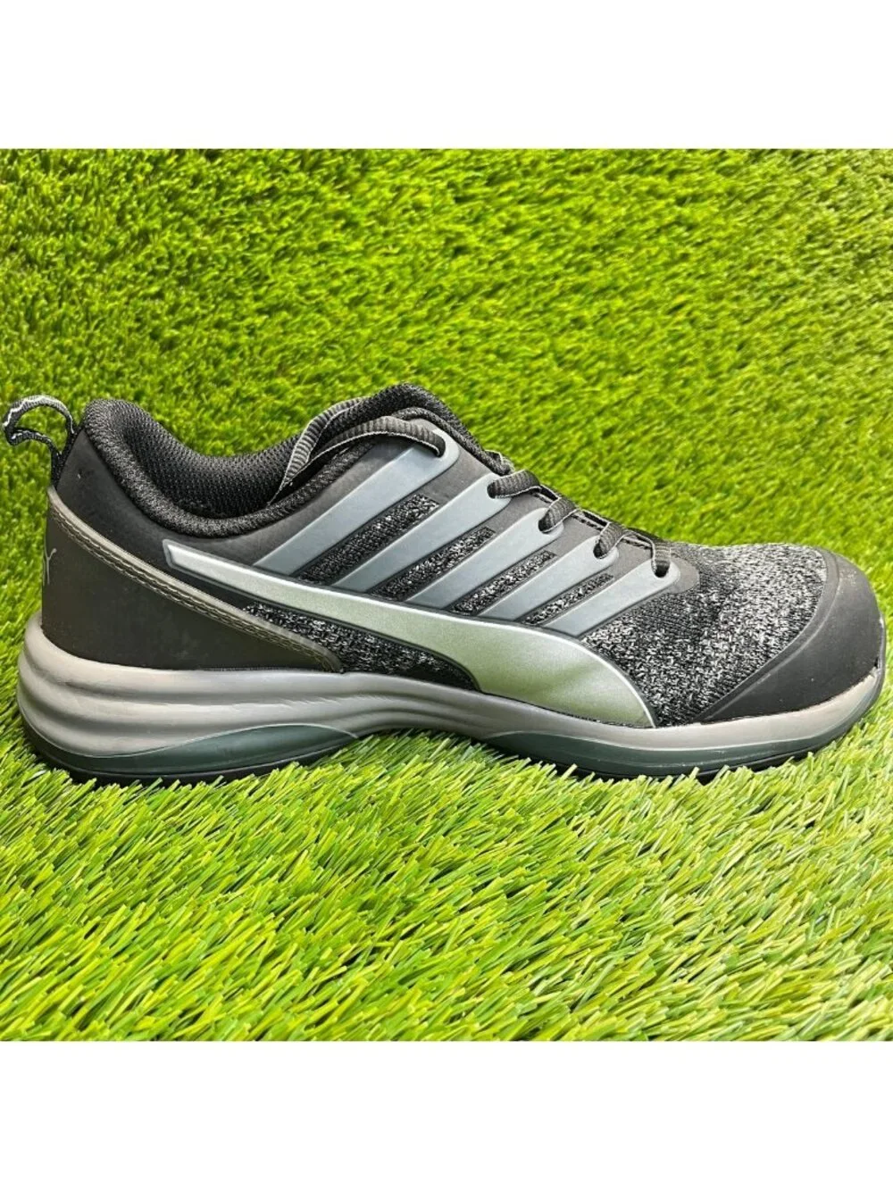 Puma Charge Low Mens Size 10 Black Gray Composite Toe Safety Work Shoes Sneakers